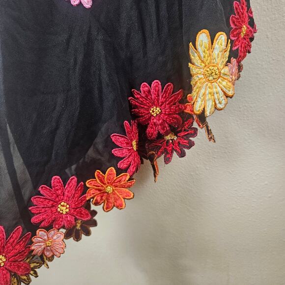 Y2K Silk Asymmetrical Bias Cut Floral Dress Sue Wong - Picture 3 of 9